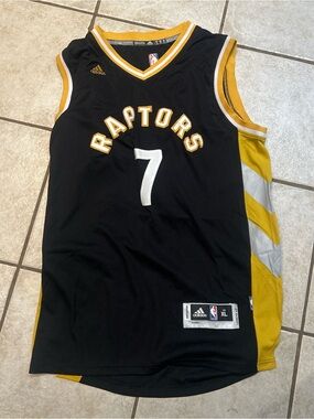 adidas Black and Gold Raptors #7 Basketball Jersey